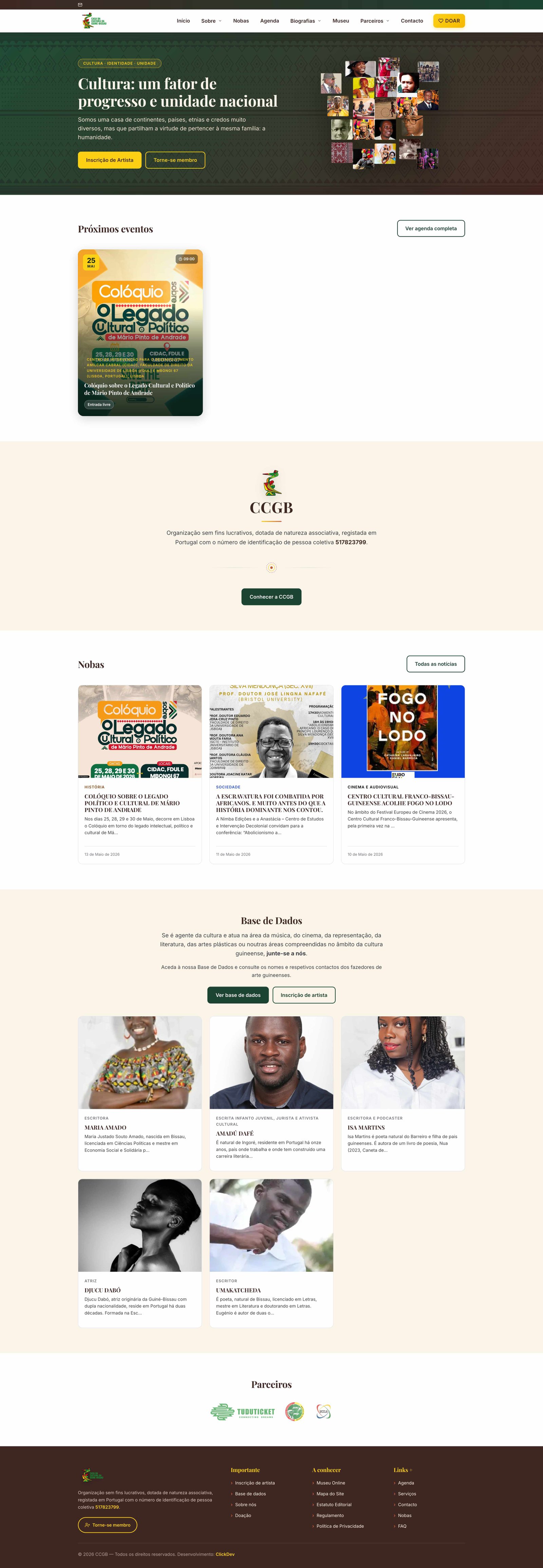 Casa da Cultura da Guiné-Bissau — Plataforma Institucional e Cultural